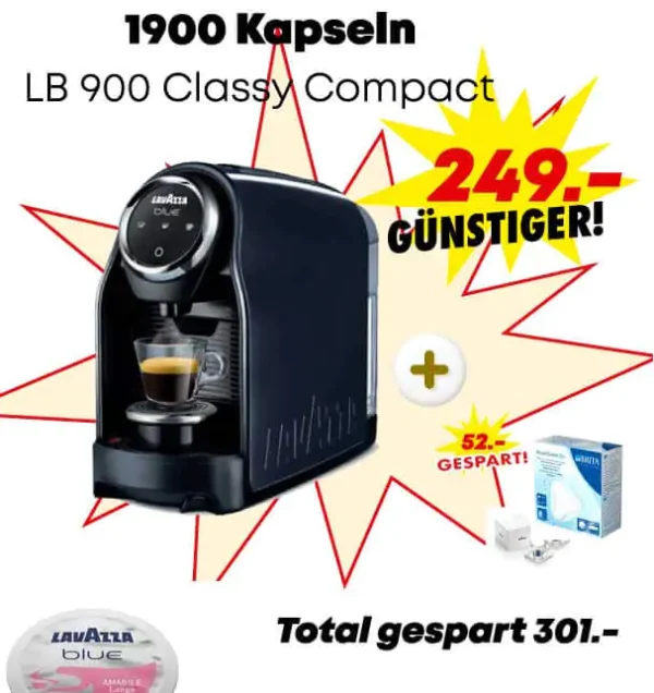 Lavazza Blue Deal + LB 900 Classy Compact Kostenlos - 1xEspresso Set - 1x Brita Filter